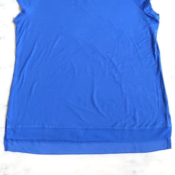 NWT. The Limited Stretch Cotton Blended Short Sleeve Loose Fit Sheer Design Top. - Picture 4 of 6